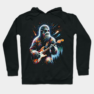 Guitar Sasquatch Bigfoot Rock Music Band Novelty Funny Sasquatch Hoodie